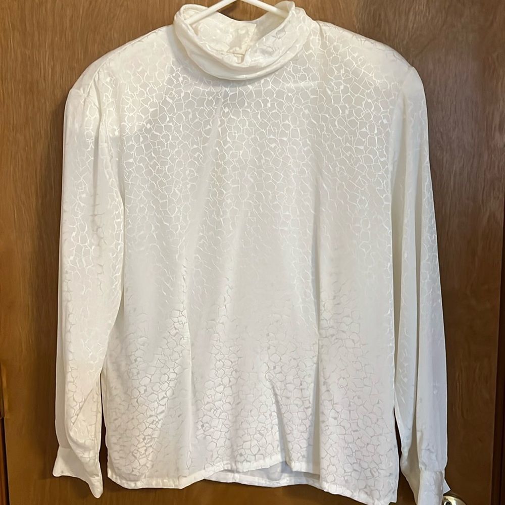 Vintage Pendleton Miss Sophisticates Ivory Blouse Size 14